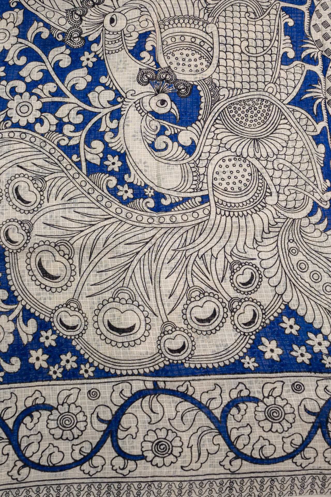 Kalamkari Kota Cotton Saree | VKSH0286a - Image 2