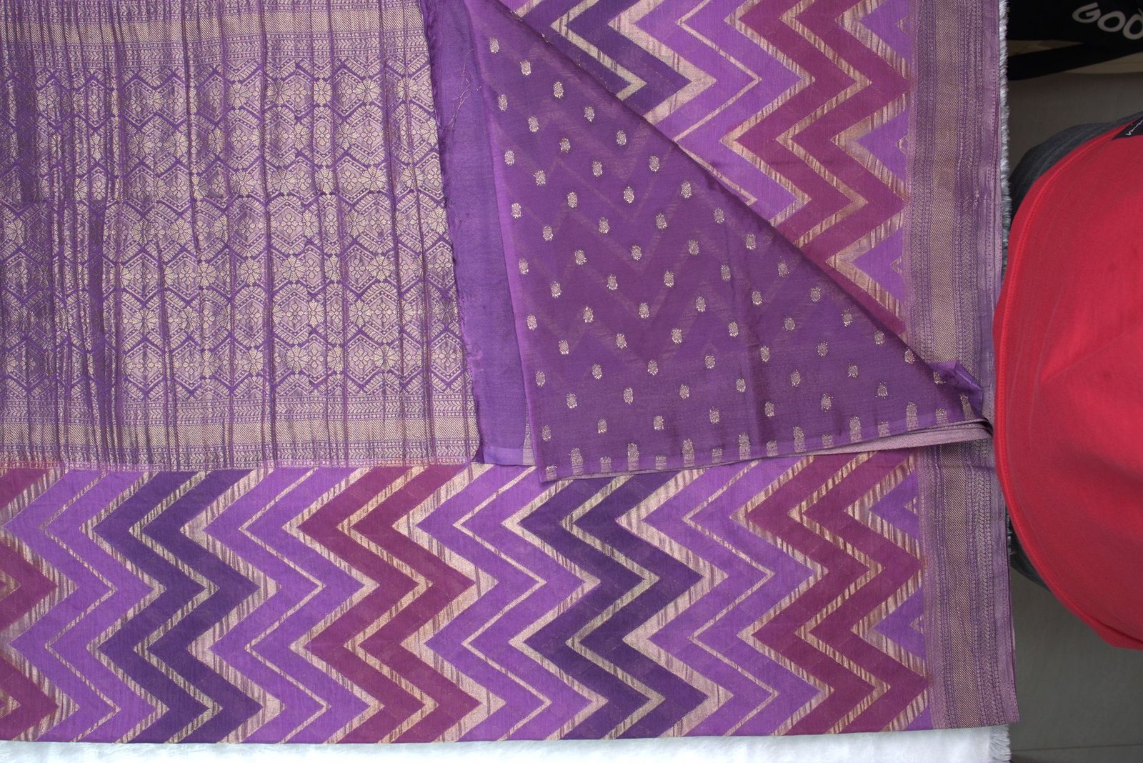 Premium Crush Georgette Rangkat Saree | VKSH0460F - Image 2