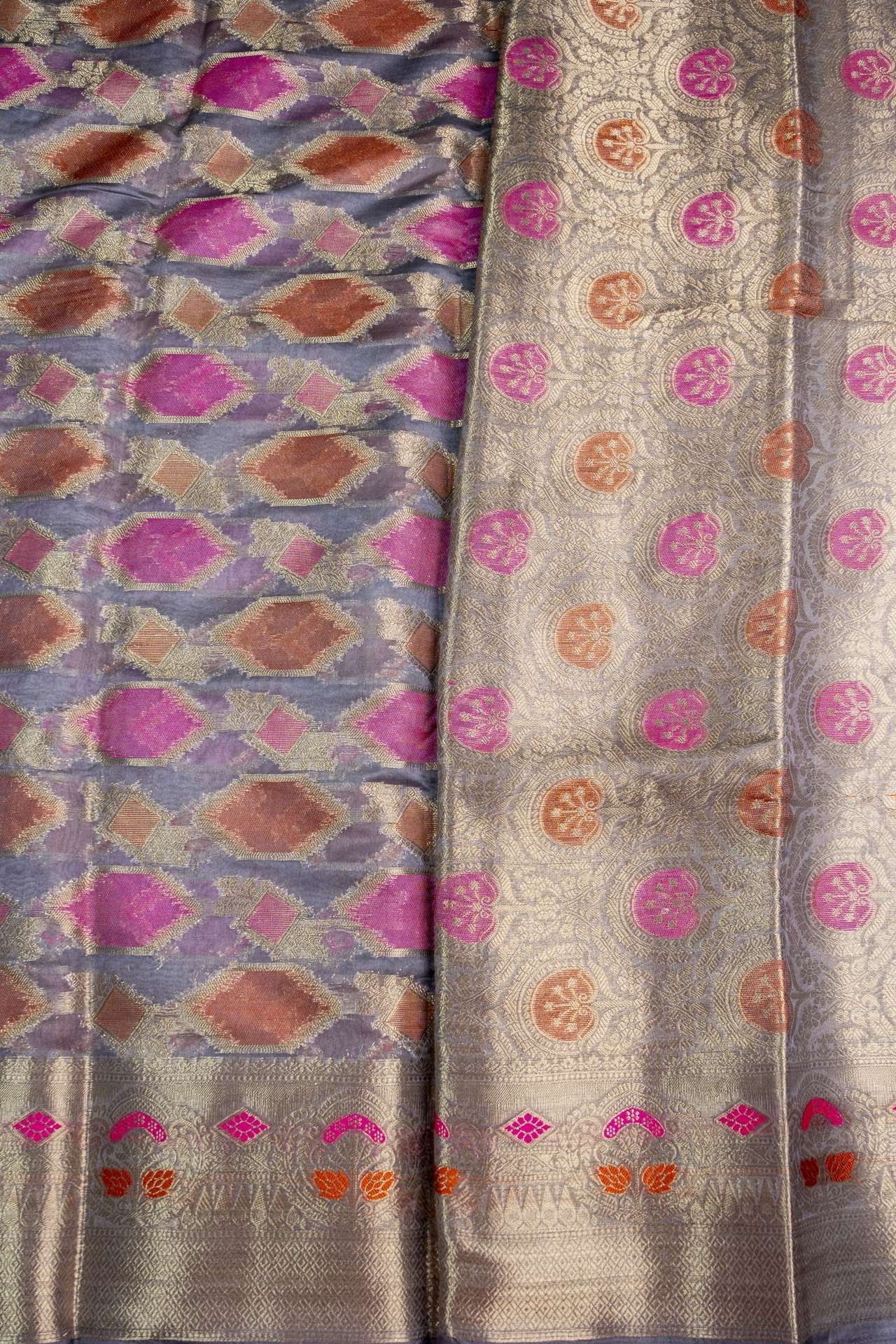 Organza Saree | VKSK0387E - Image 2