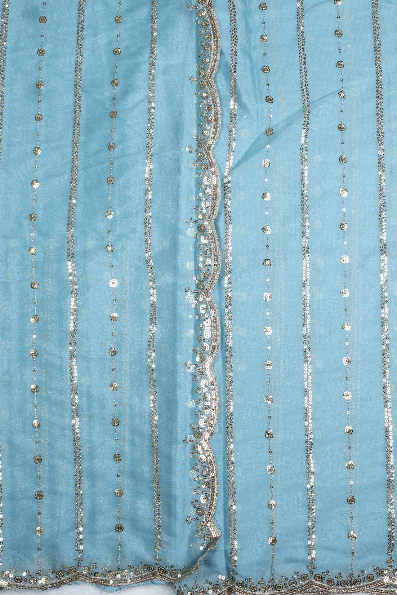Semi Georgette with Embroidery Work | VKSH0271F - Image 2