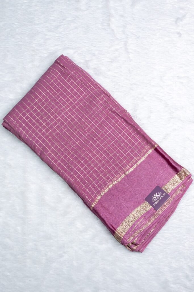 Viscose Geogette Checks with Work Blouse | VKSH0349C