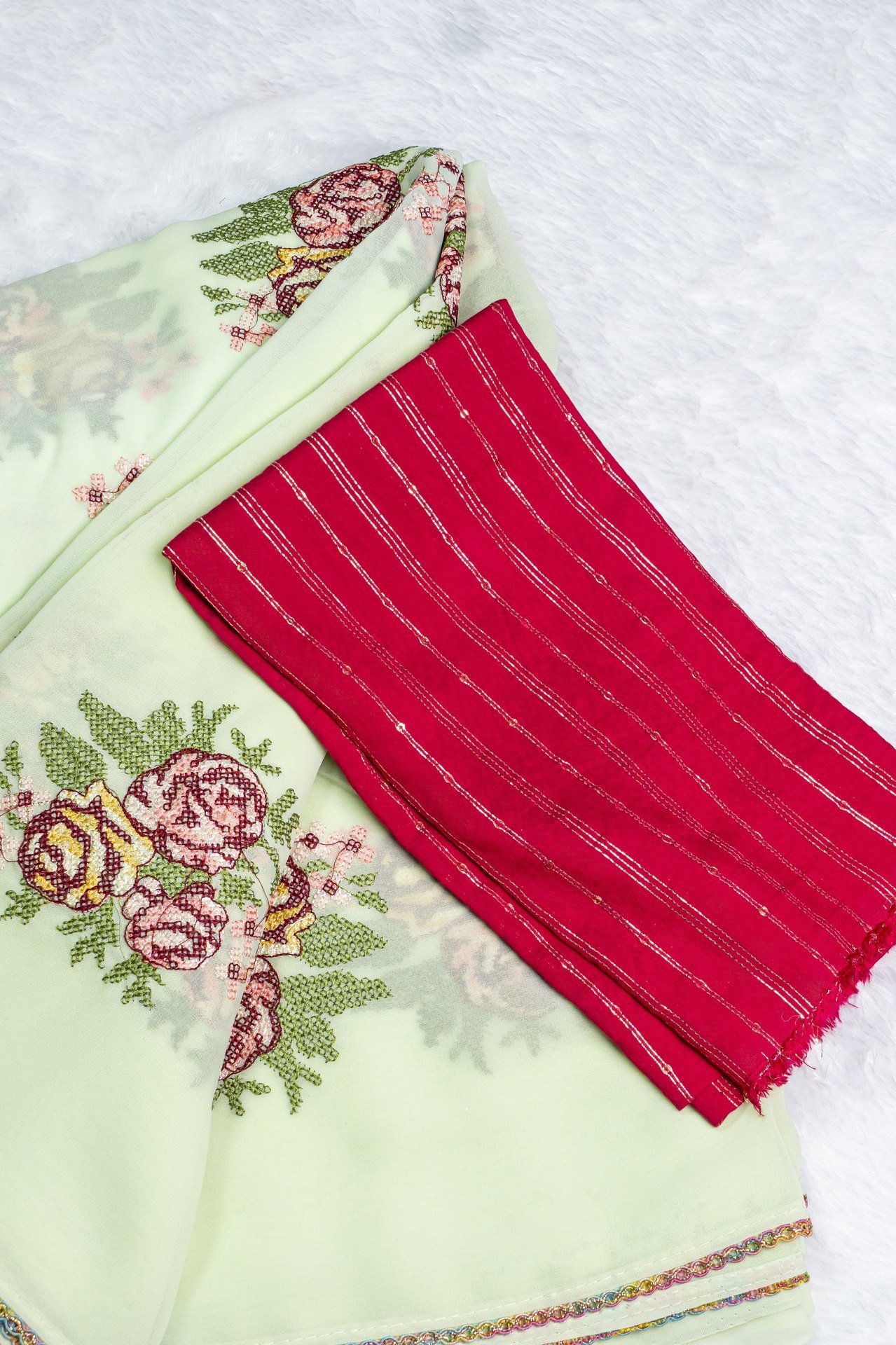 Embroidery Georgette Saree | VKSH0134A - Image 2