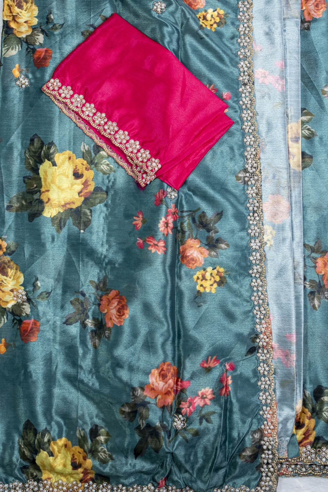 Digital Print Georgette Saree | VKSH0136A - Image 2