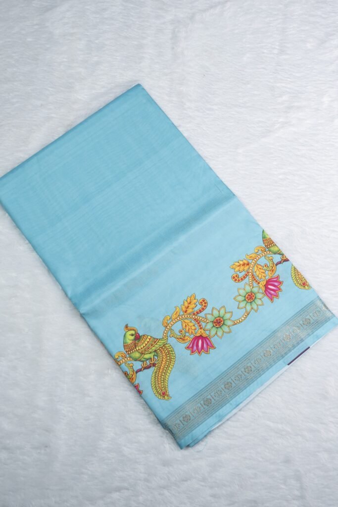 Fancy Saree with Digital Tanjore Print | VKSH336D