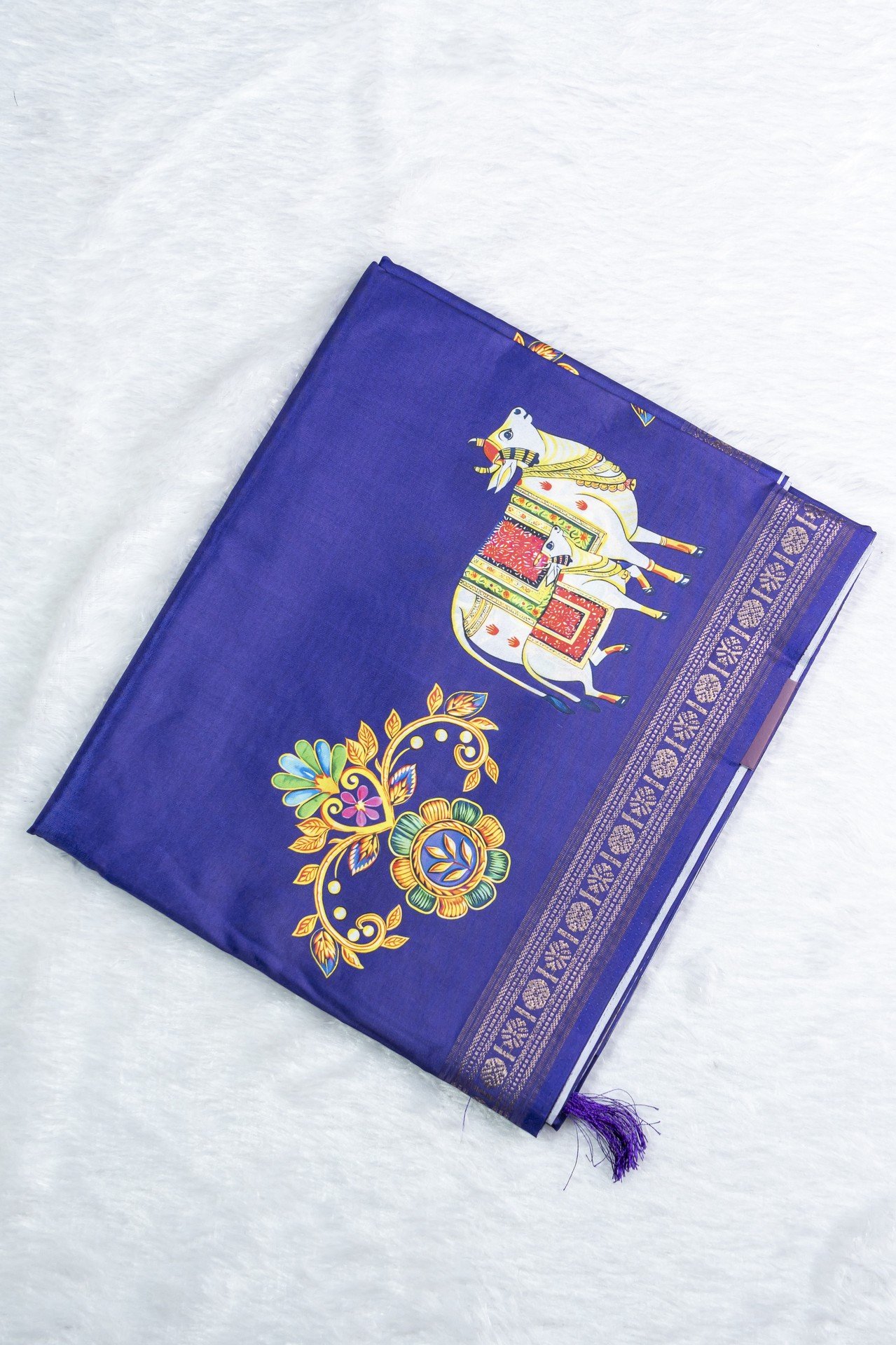 Fancy Saree with Digital Tanjore Print | VKSH336A