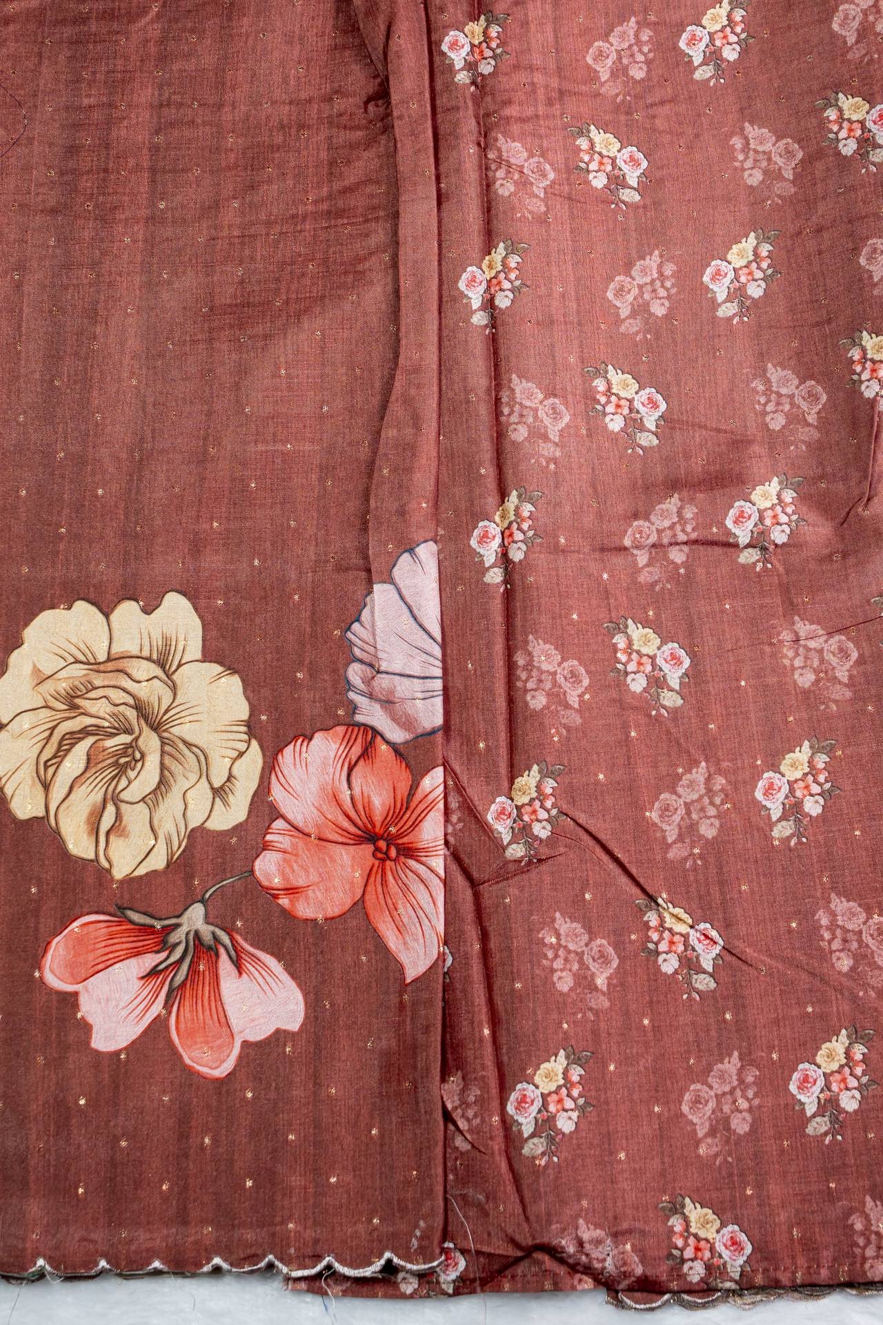 Tussar Saree with Digital Print |VKSH0230G - Image 3
