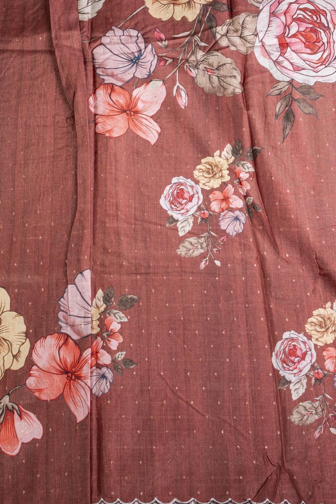 Tussar Saree with Digital Print |VKSH0230G - Image 2