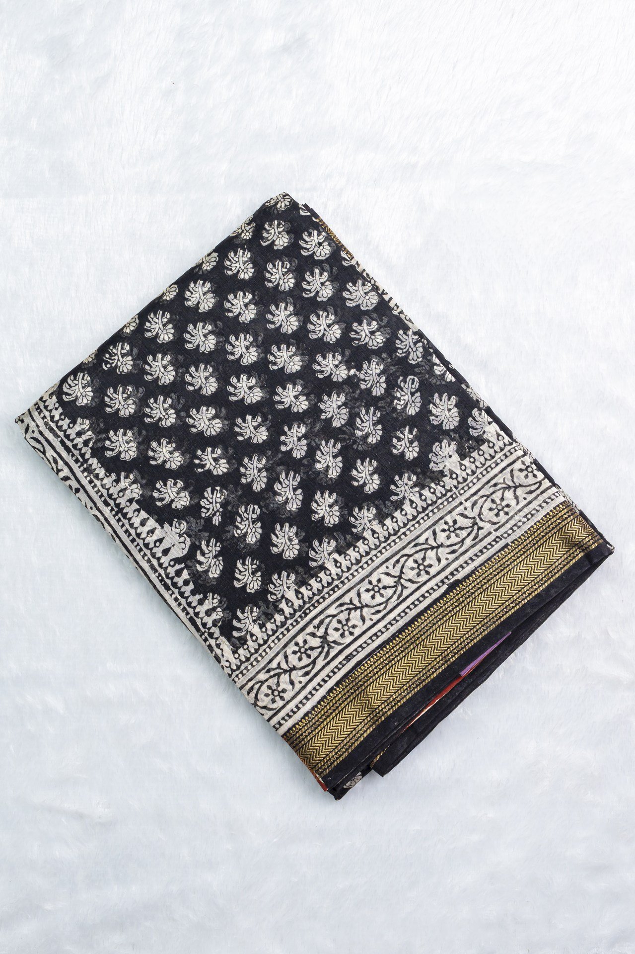 Pure Maheswari Hand Block Silk Saree | VKSH0309b
