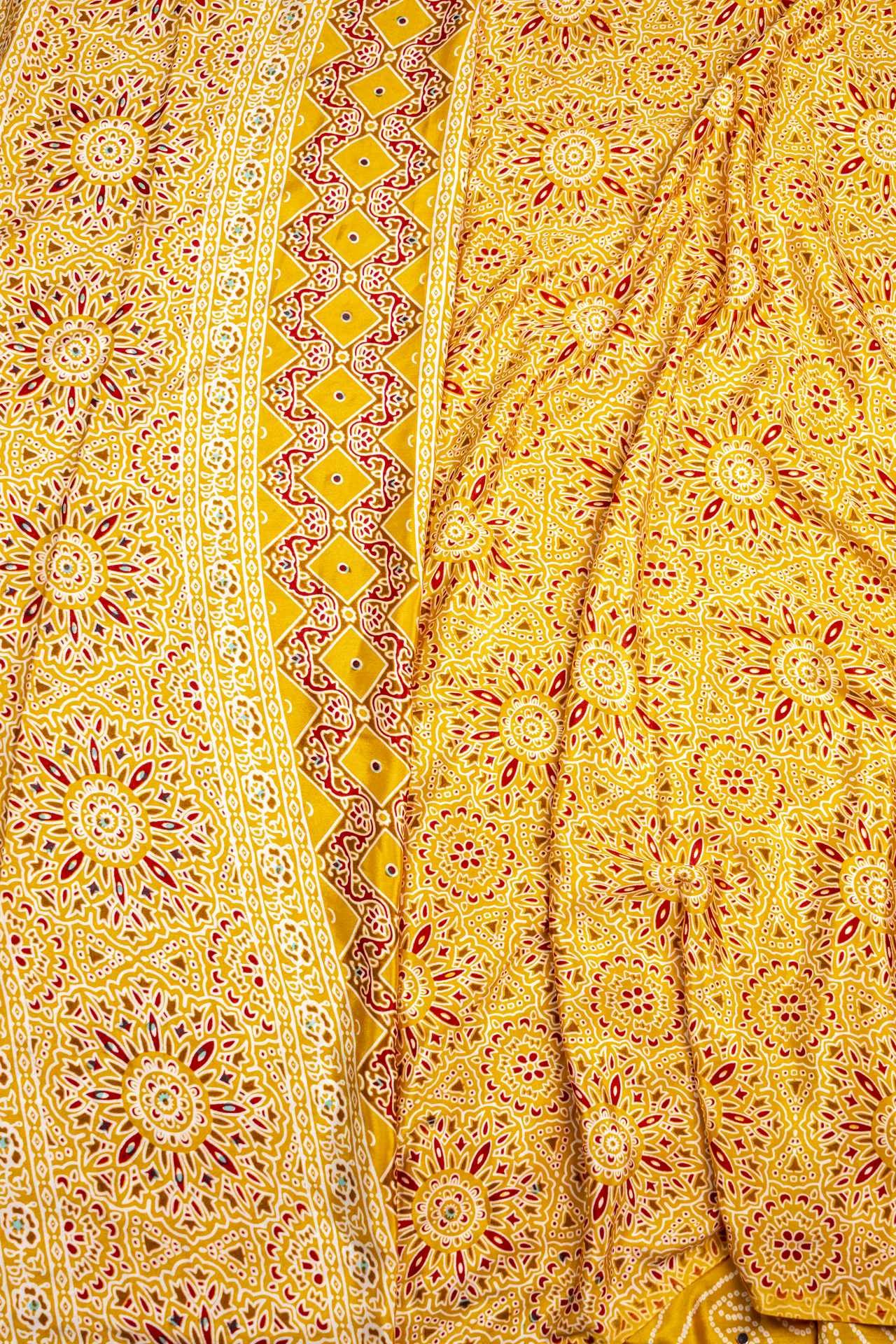 Ajrak Modal Silk Bandini Saree | VKSH0463D - Image 3