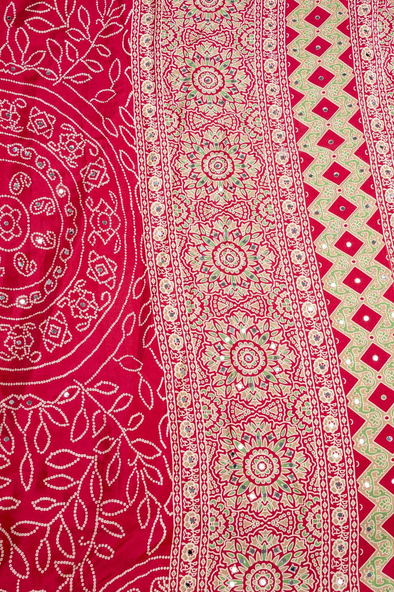 Ajrak Modal Silk Bandini Print Saree | VKSH0463f - Image 2