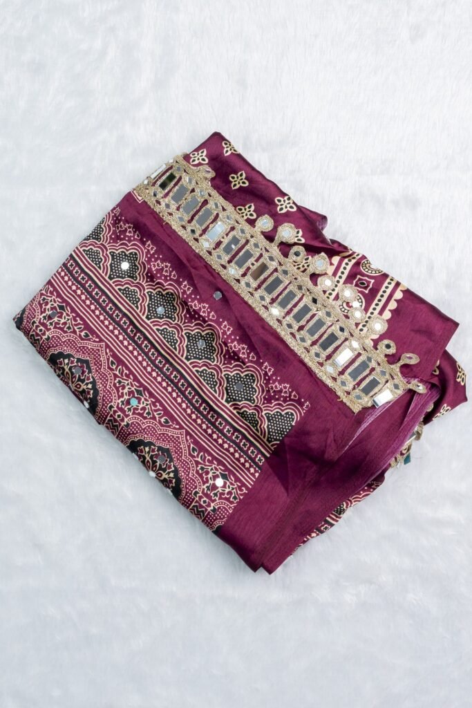 Ajrak Modal Silk Saree | VKSH0464B