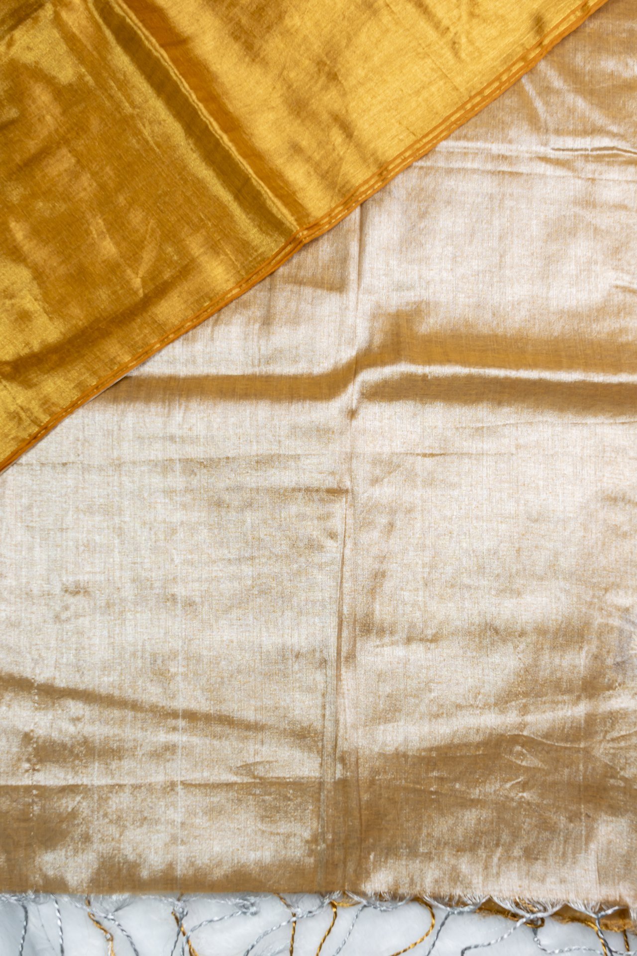 Linen Tissue Saree | VKSH0238B - Image 2