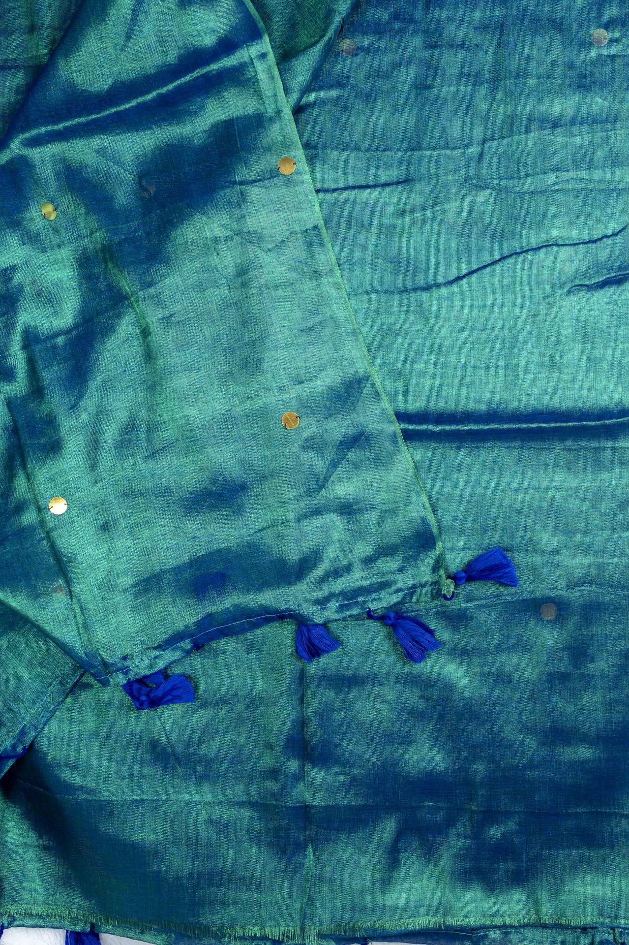 Linen Tissue Saree | VKSH0294A - Image 3