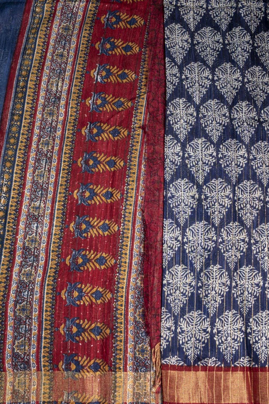 Semi Chanderi Saree | VKSH0229d - Image 2