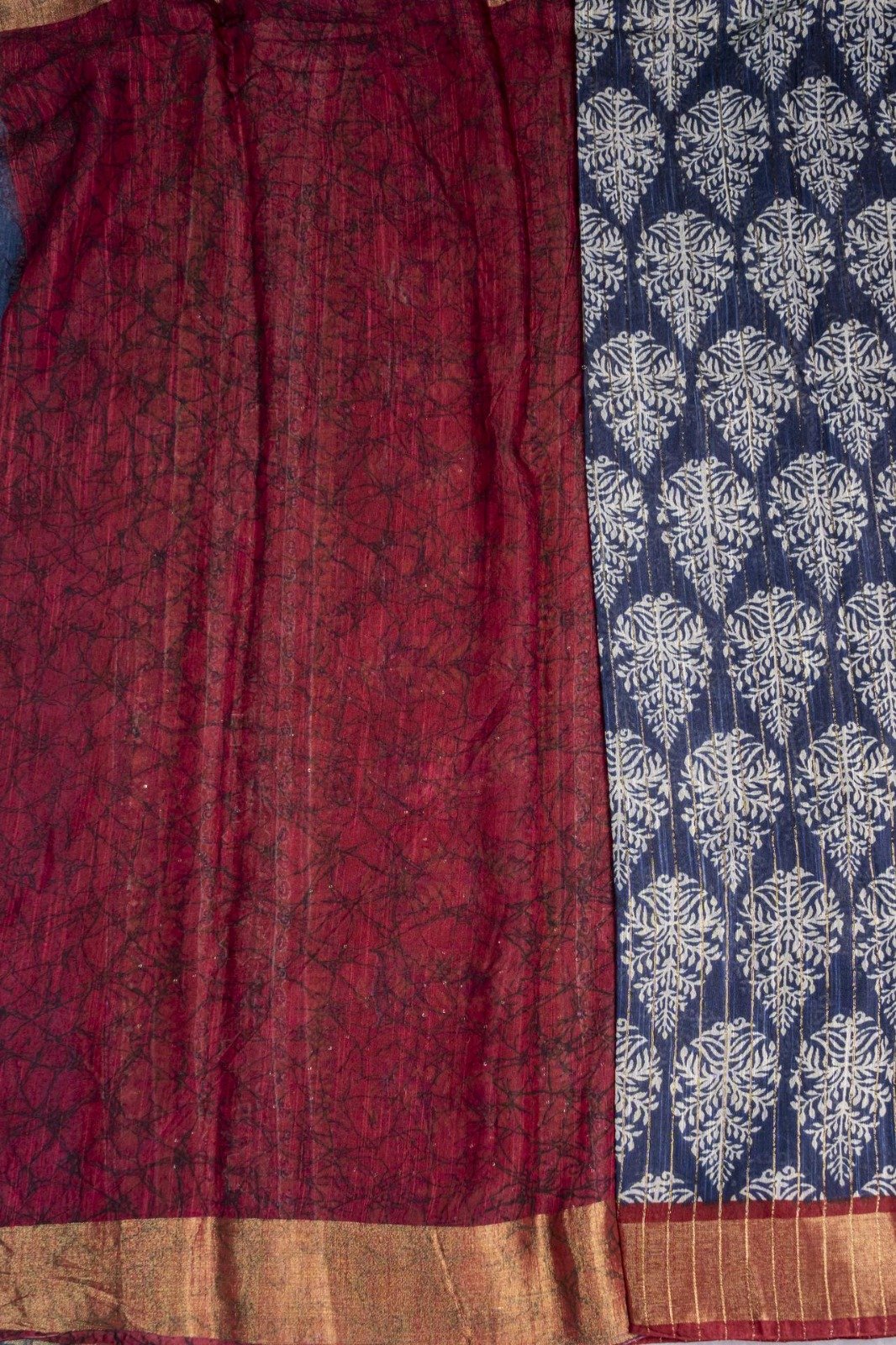Semi Chanderi Saree | VKSH0229d - Image 3