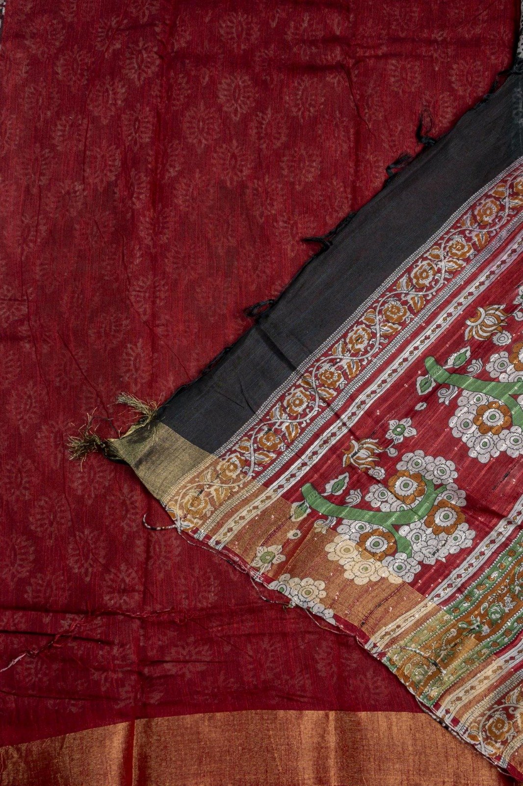 Semi Chanderi Saree | VKSH0229b - Image 3