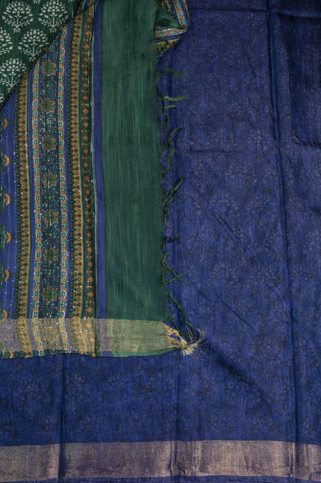 Semi Chanderi Saree | VKSH0229e - Image 3