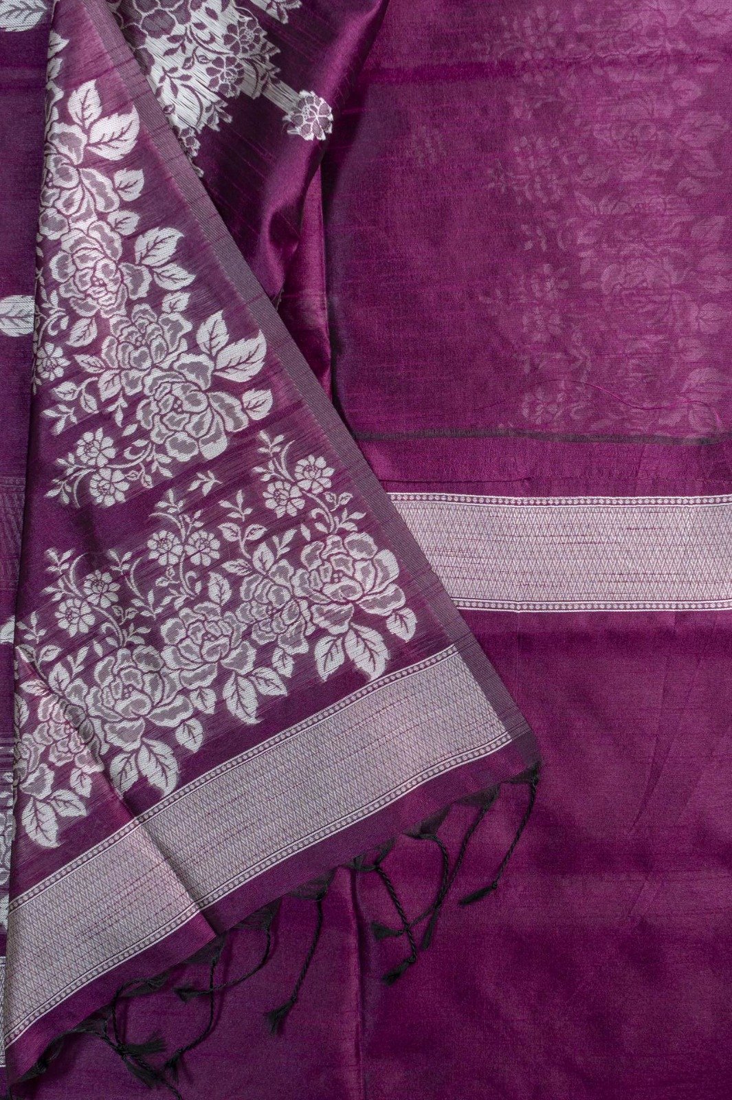 Jute Cotton Saree | VKSH0295d - Image 3