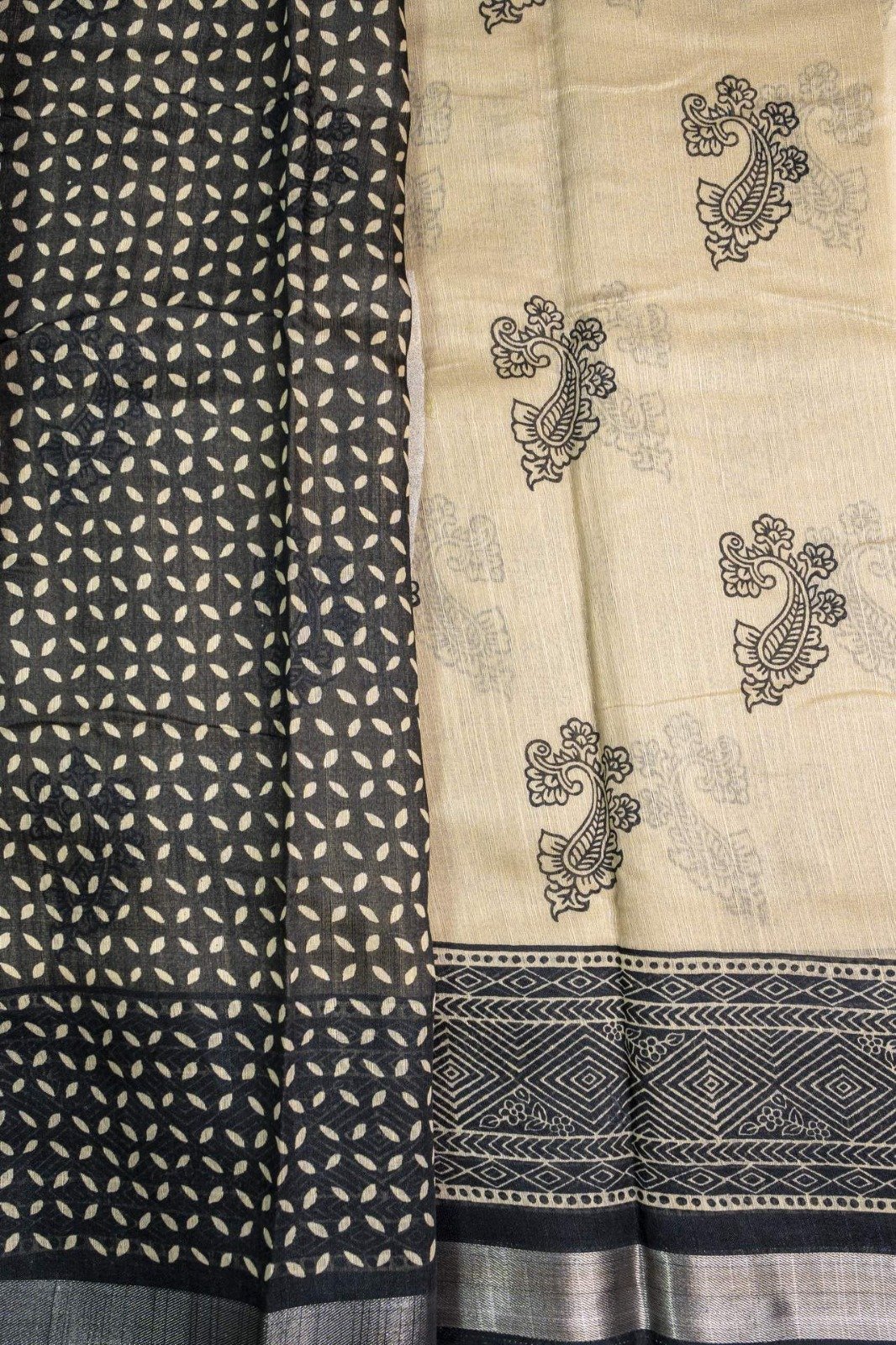 Jute Cotton Saree | VKSH0399d - Image 3