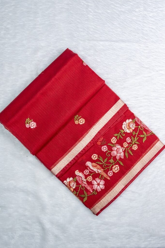 Premium Embroidery Kota Cotton Saree | VKSH0154a