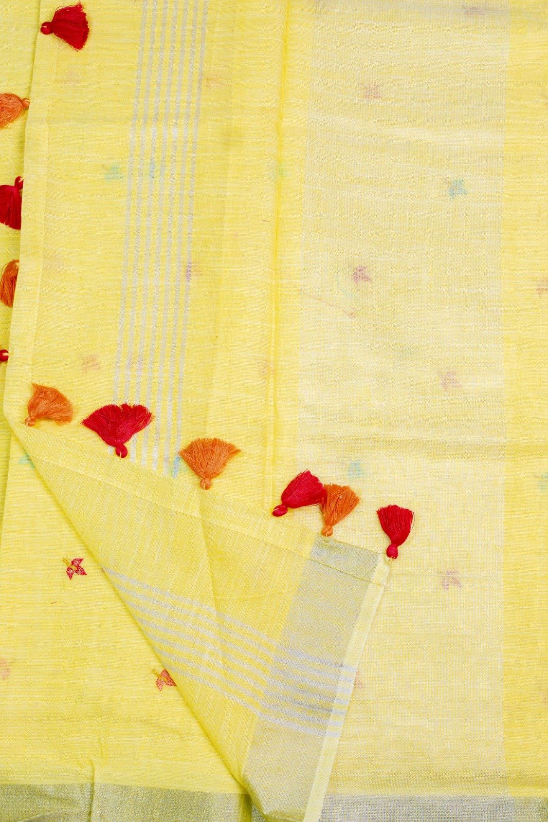 Premium Embroidery Linen Cotton Saree | VKSH088e - Image 2