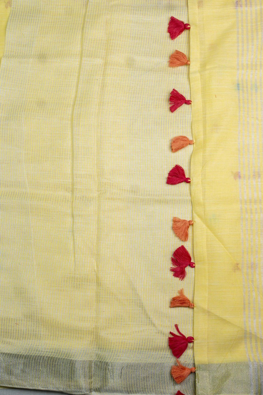 Premium Embroidery Linen Cotton Saree | VKSH088e - Image 3