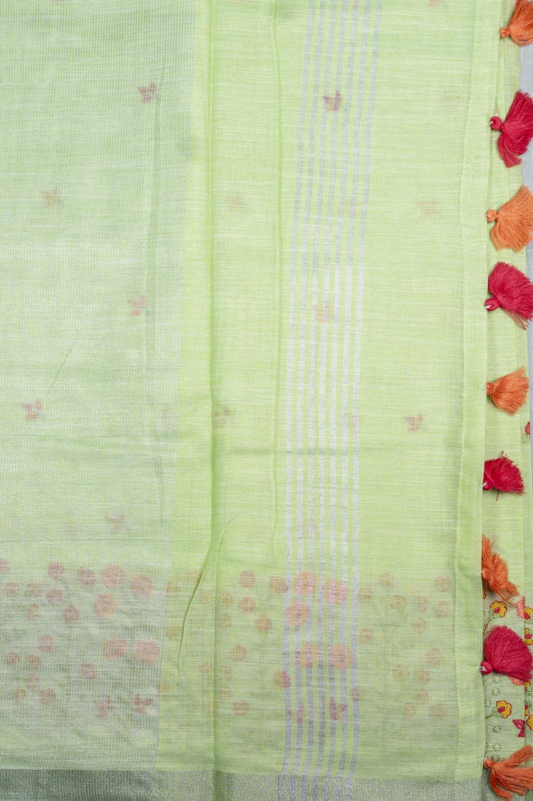 Premium Embroidery Linen Cotton Saree | VKSH088g - Image 2