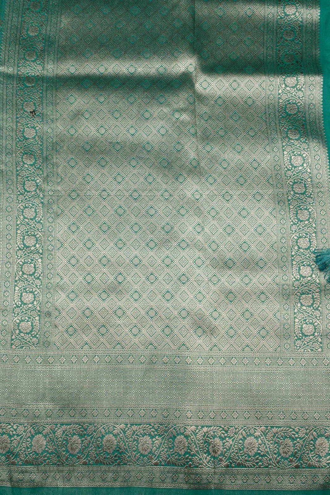 Banarasi Silk Jaal Saree| VKSH0104c - Image 2