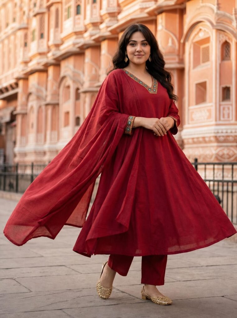 Cotton 3 Piece Readymade Kurta Set | VKSH0420