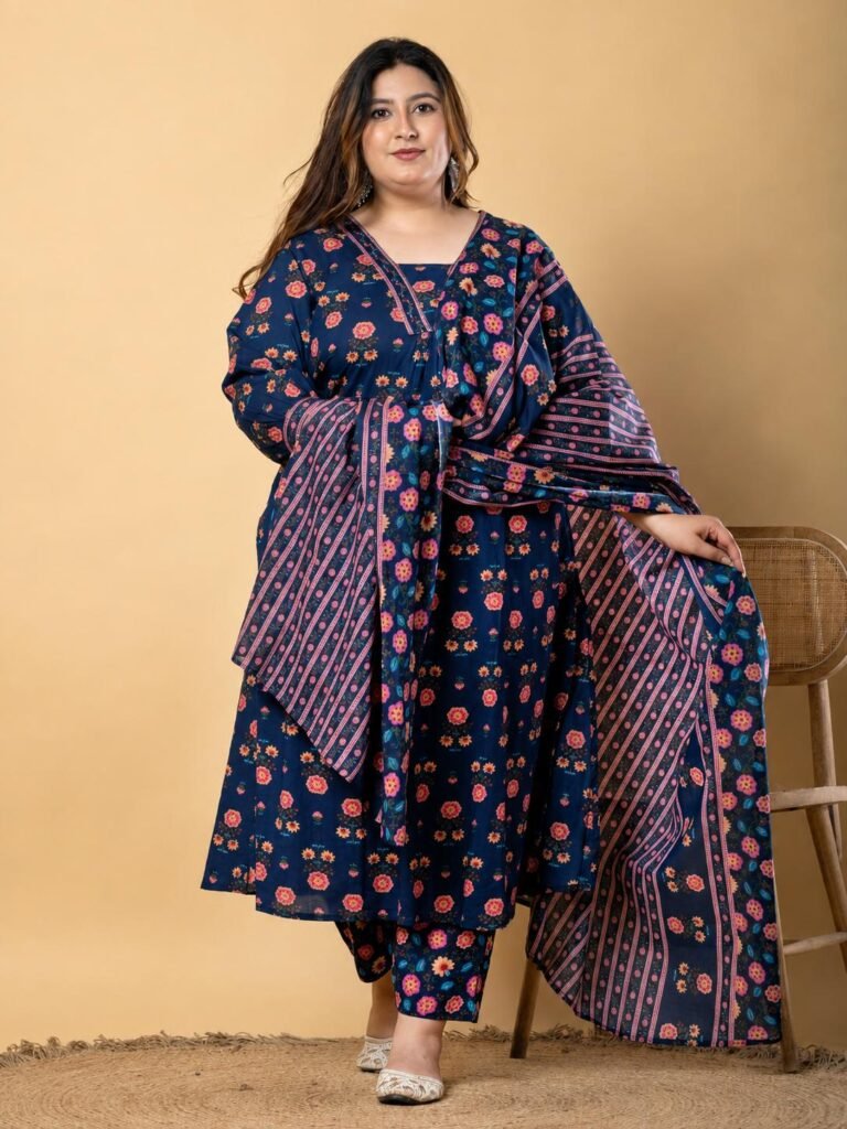 Cotton 3 Piece Readymade Kurta Set | VKSH0417