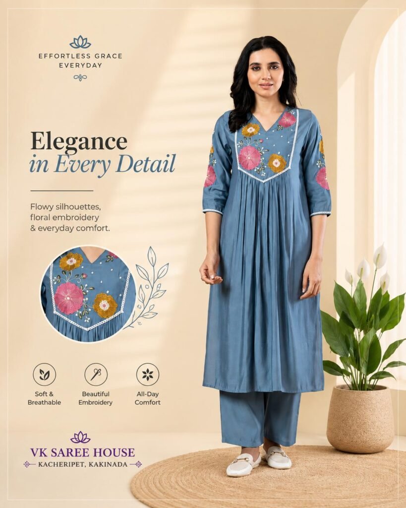 Roman Silk 2 Piece Set | VKSH0423