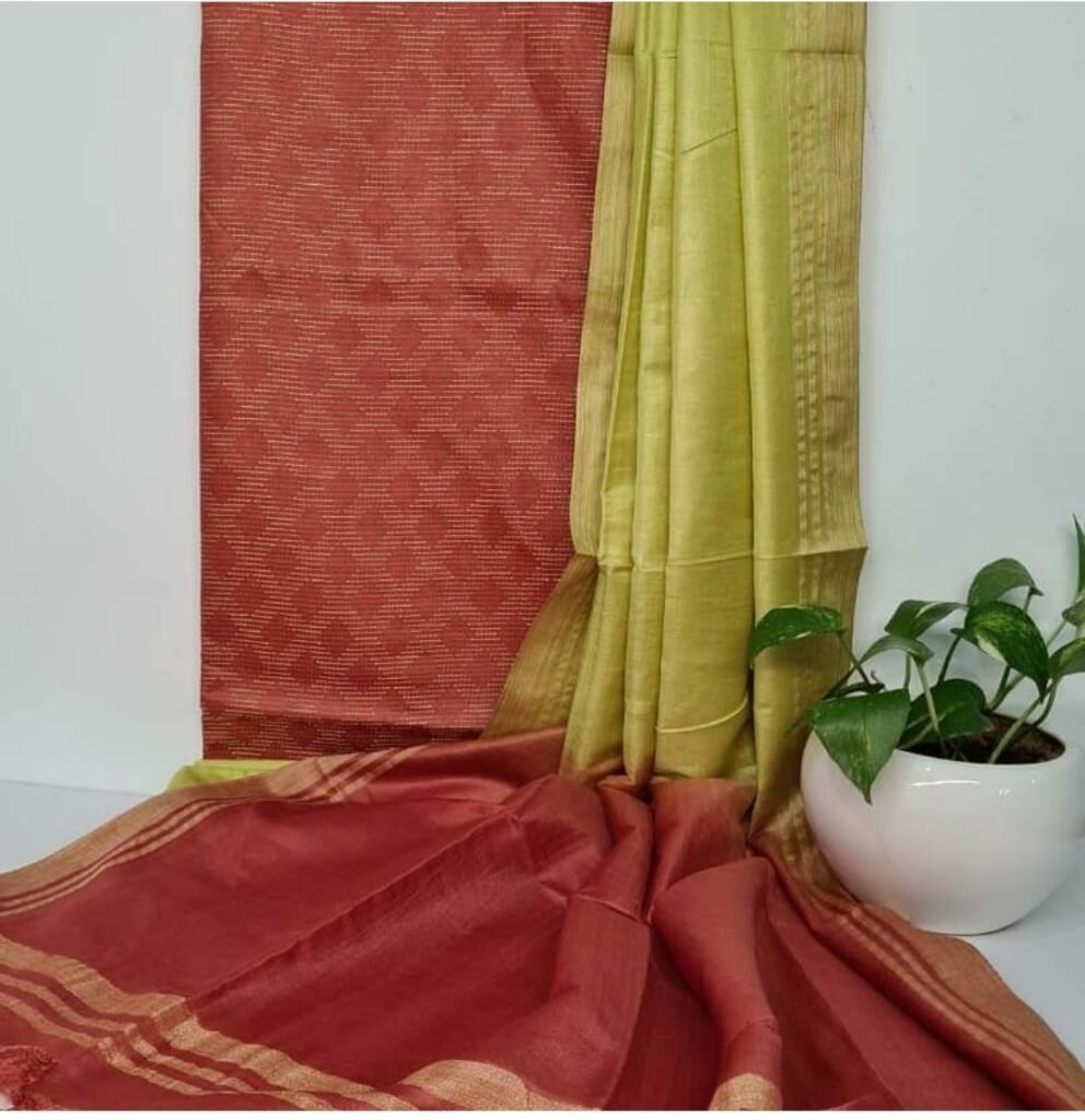 Katan Silk Unstitched Dress Material | VKSH0424F