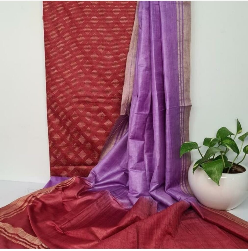 Katan Silk Unstitched Dress Material | VKSH0424D
