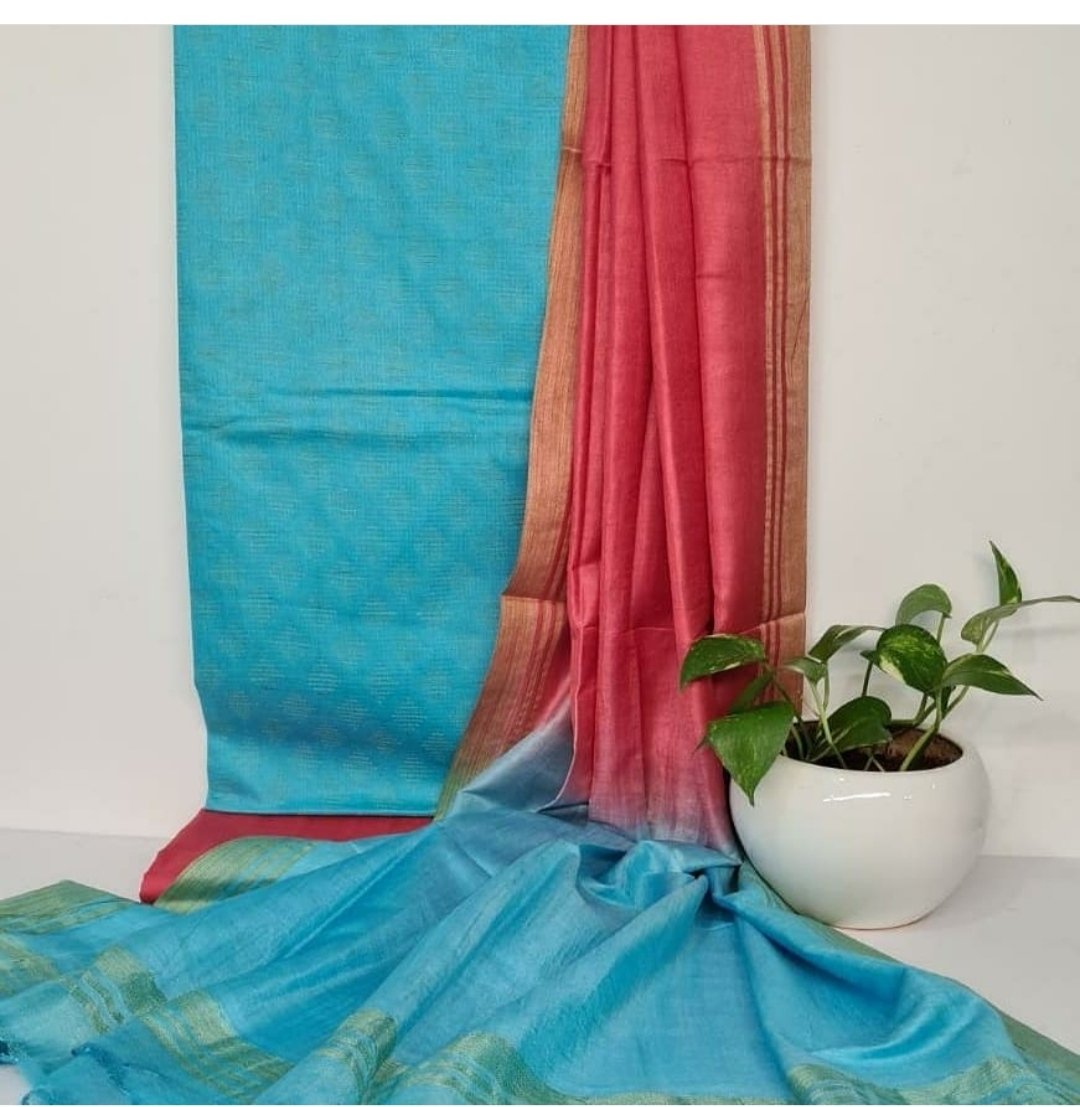 Katan Silk Unstitched Dress Material | VKSH0424H