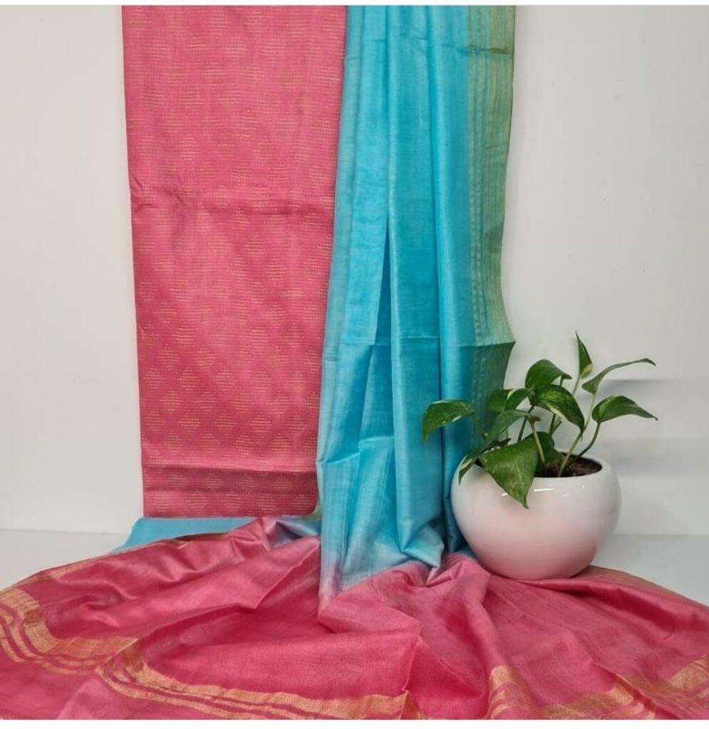 Katan Silk Unstitched Dress Material | VKSH0424G