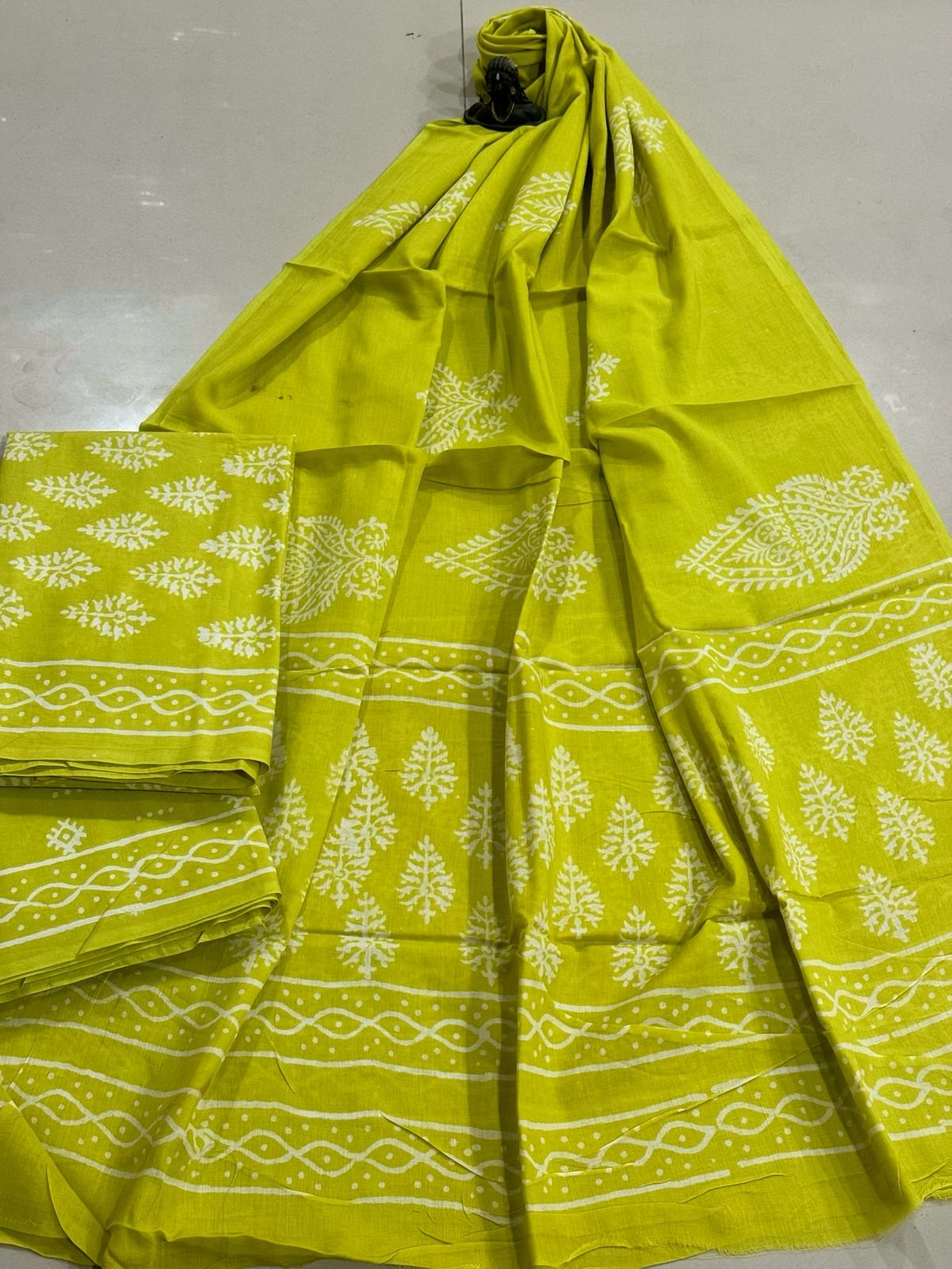Jaipur Block Printed Pure Cotton Suit with Mulmul dupatta | VKSH0308G