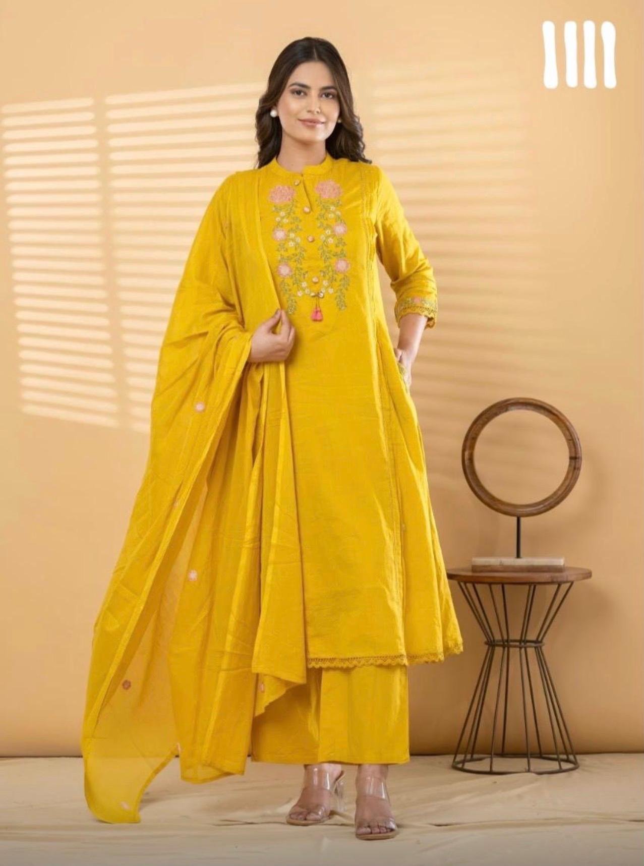 Mul Cotton 3 Piece Readymade Kurta Set | VKSH0411