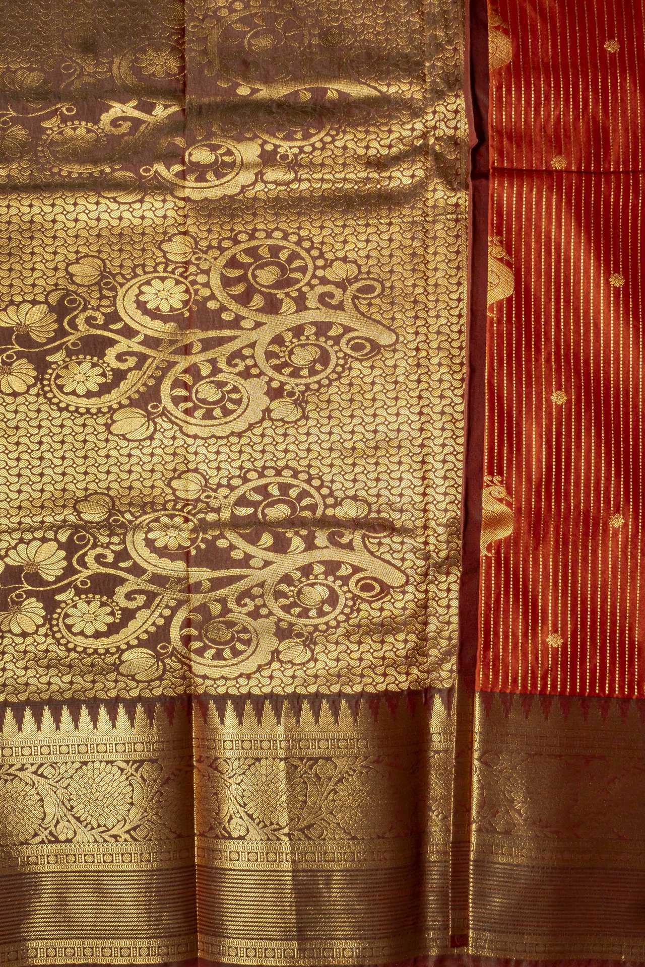 Semi Kanchipuram Silk Saree | VKSH0293A - Image 2