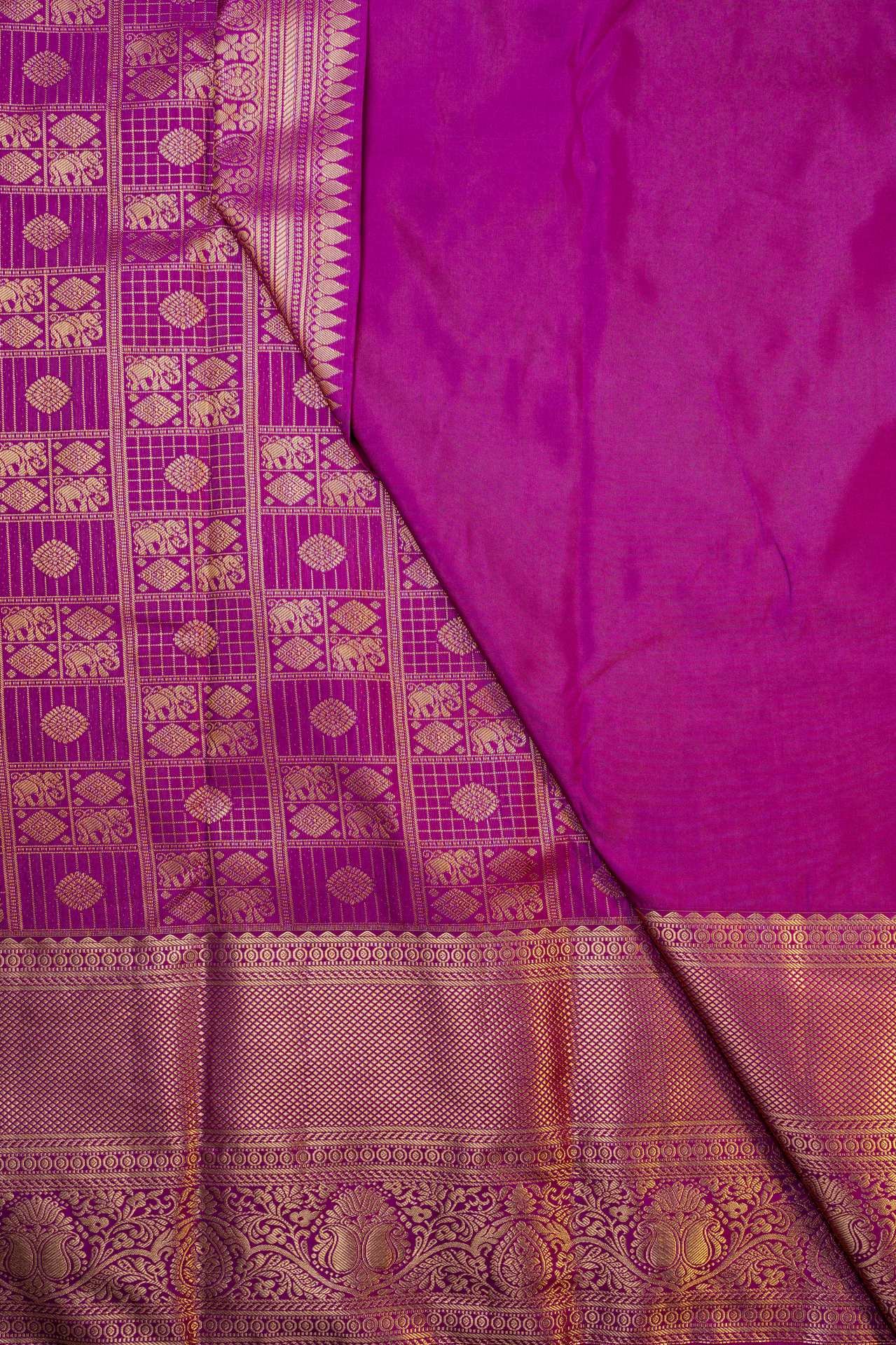 Semi Kanchipuram Silk Saree | VKSH0447 - Image 3