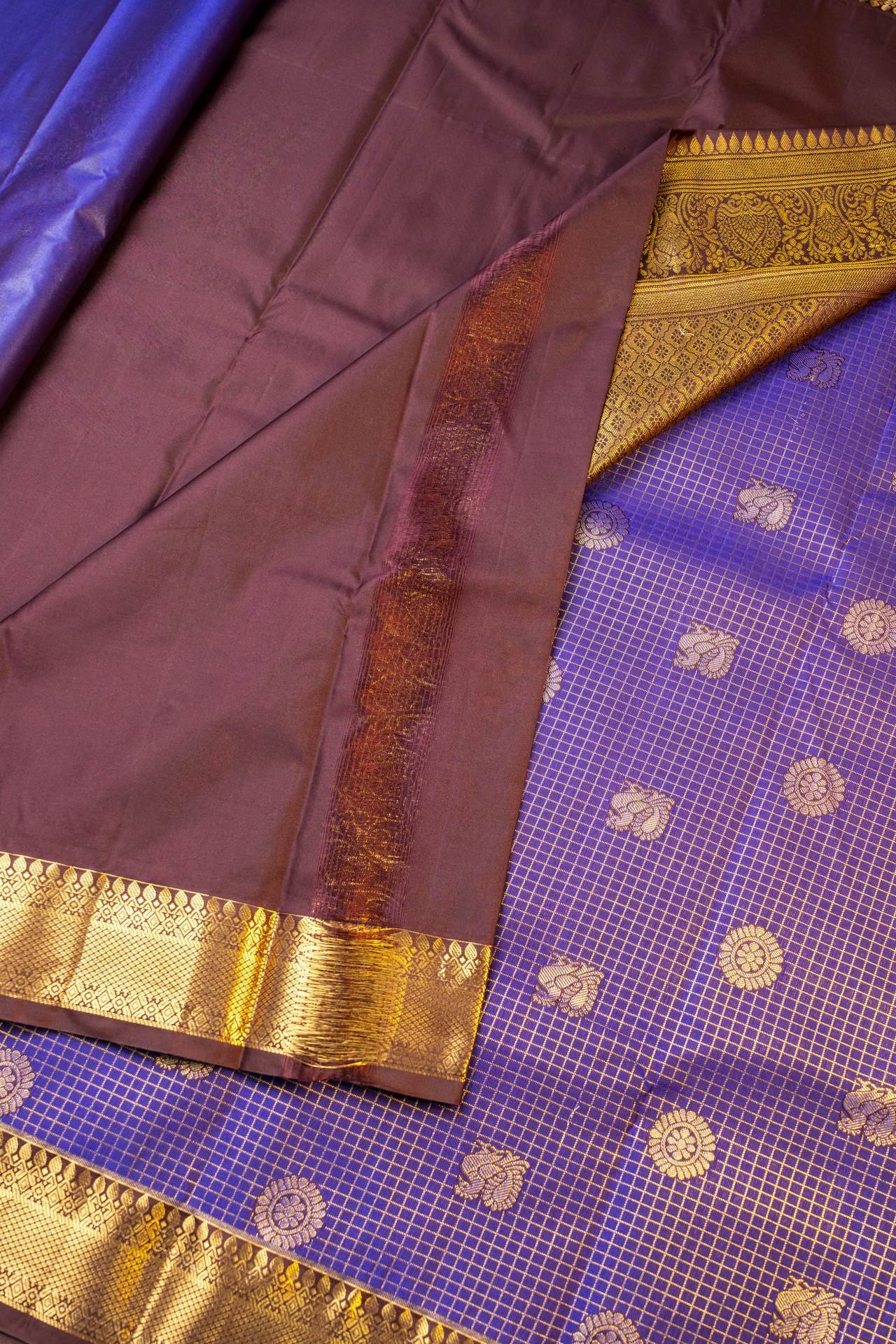 Vintage Semi Kanchipuram Silk Saree | VKSH0441 - Image 3