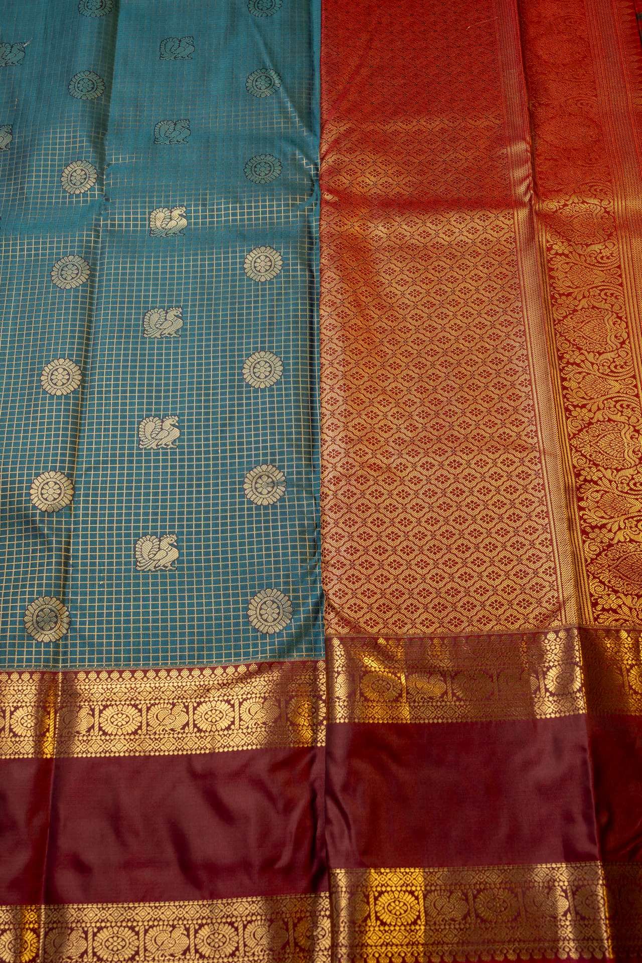 Vintage Semi Kanchipuram Silk Saree | vksh0449 - Image 2