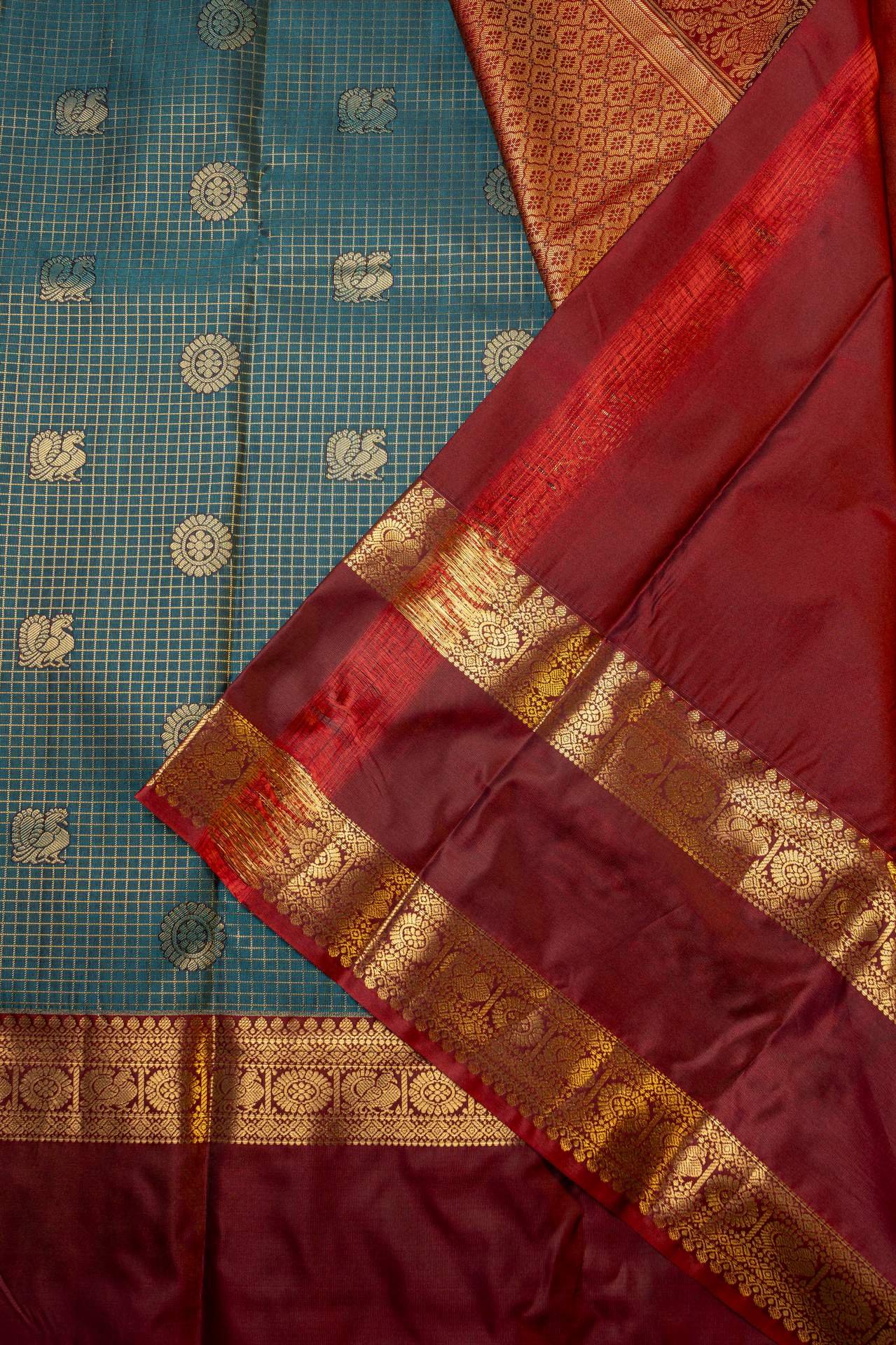 Vintage Semi Kanchipuram Silk Saree | vksh0449 - Image 3