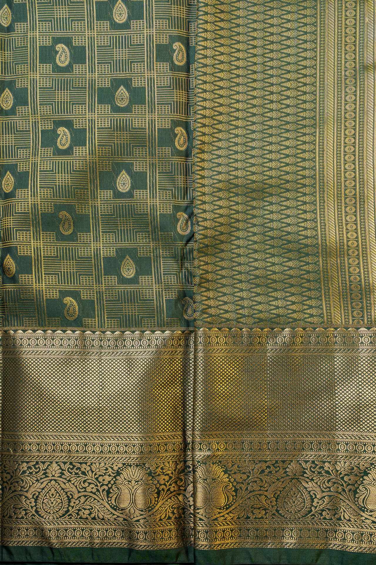 Semi Kanchipuram Silk Saree | VKSH0454 - Image 2