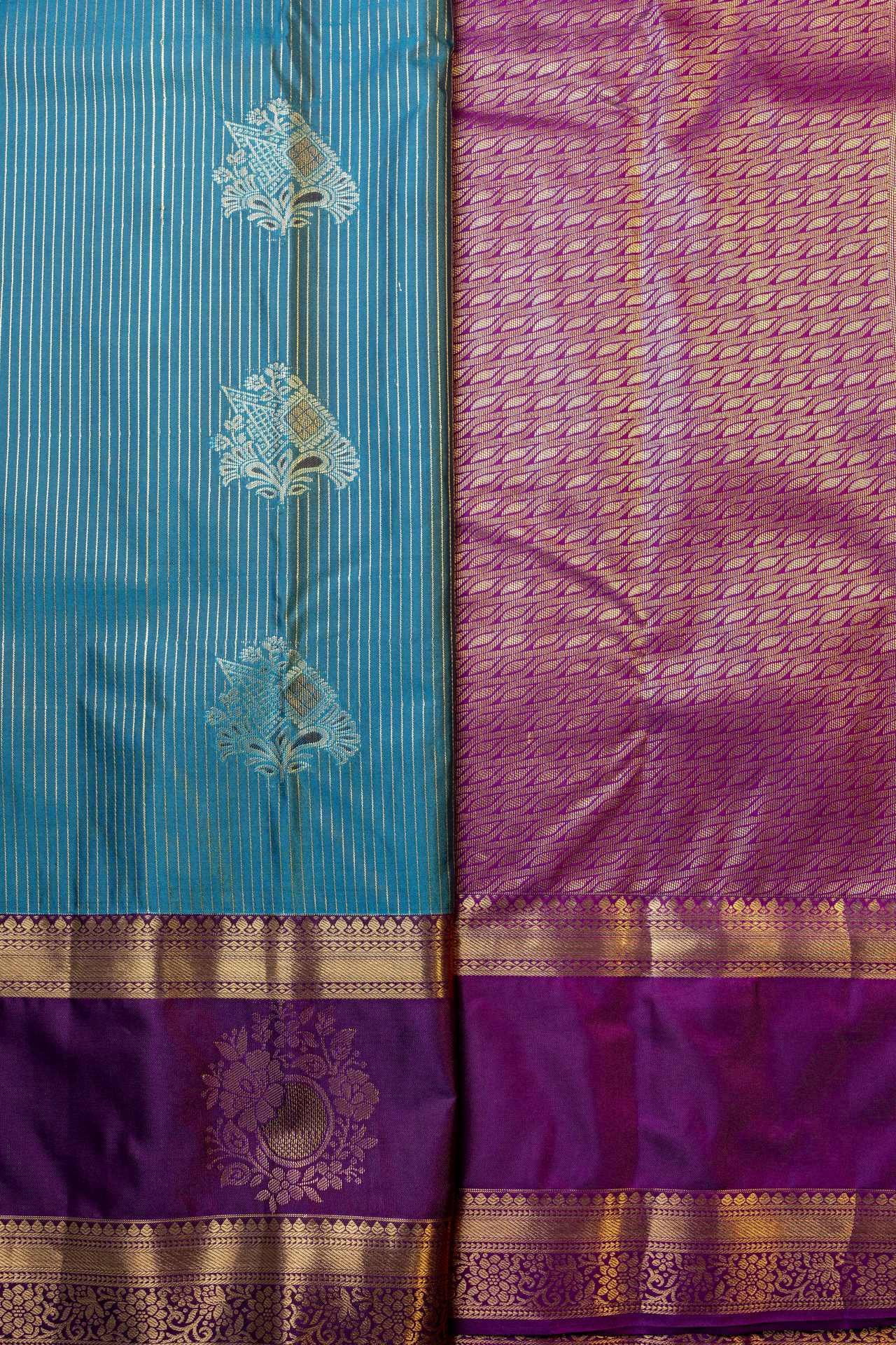 Semi Kanchipuram Silk Saree | VKSH0422 - Image 2