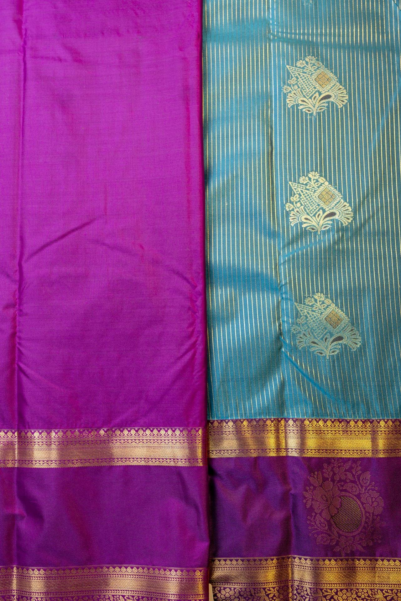 Semi Kanchipuram Silk Saree | VKSH0422 - Image 3