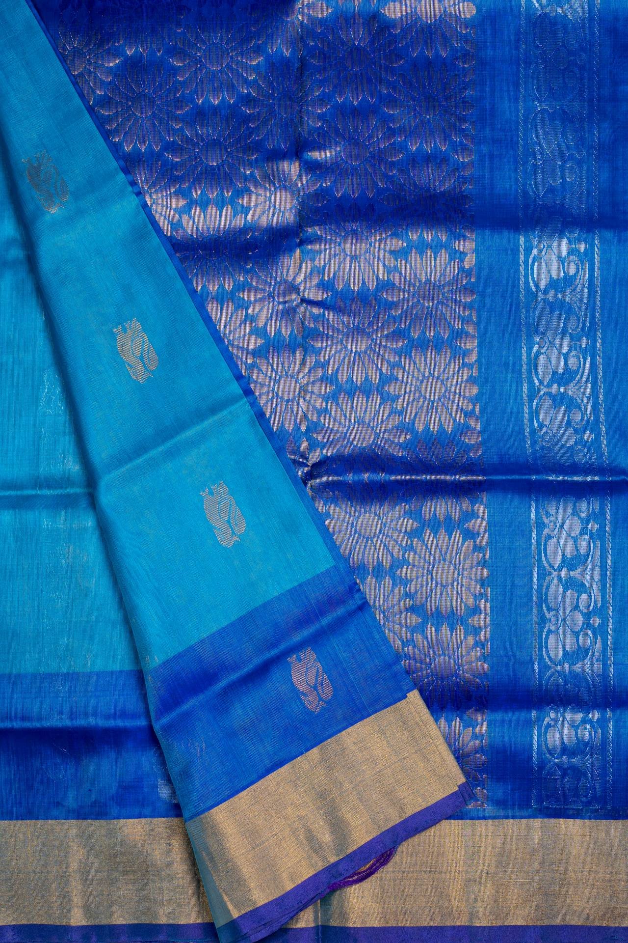 Pure Uppada Silk Saree | VKSH0386g - Image 2
