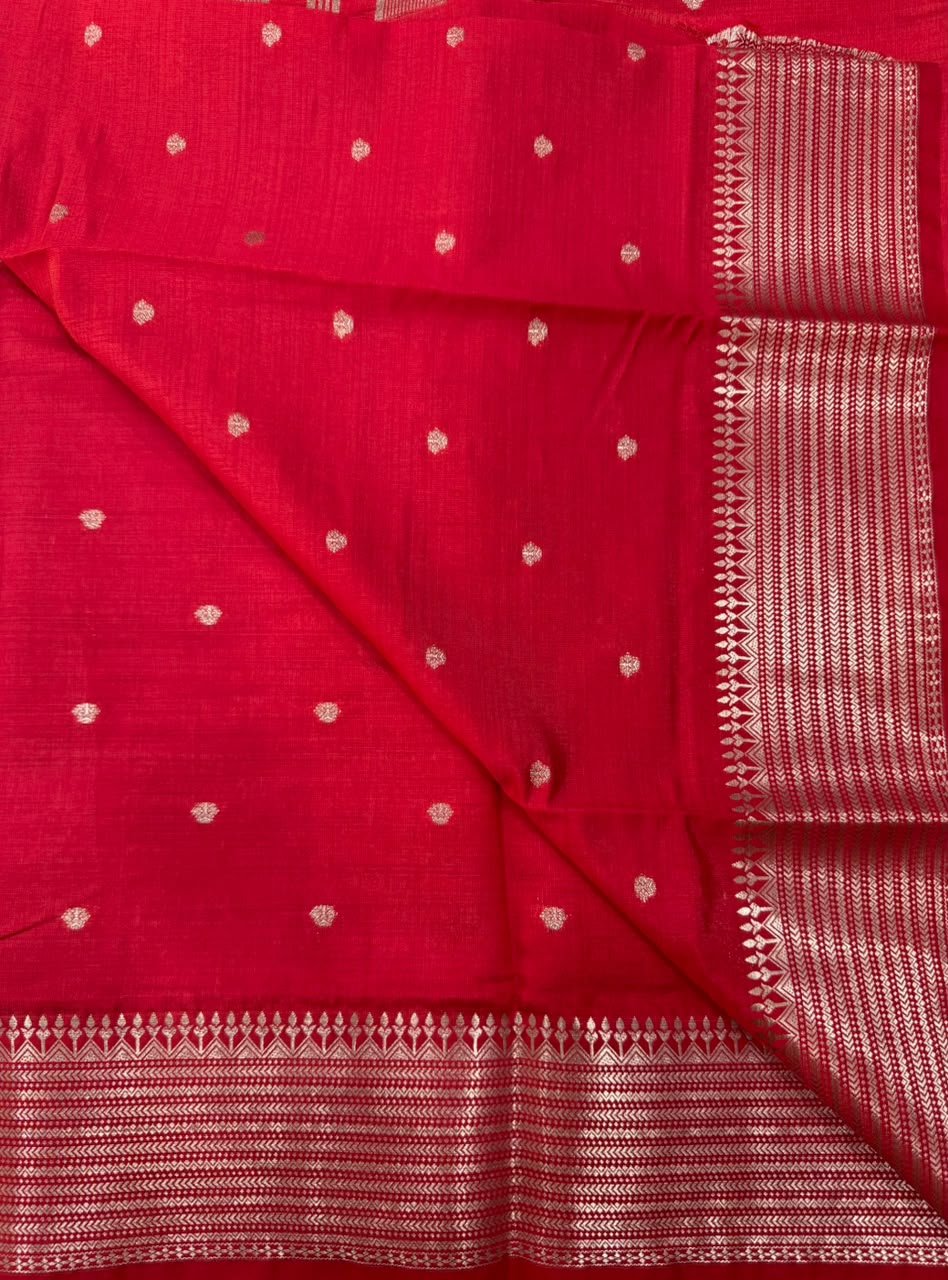 Semi Tussar Silk Saree | VKSH0346G - Image 3