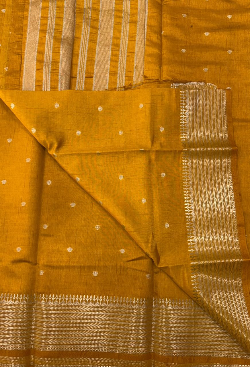 Semi Tussar Silk Saree | VKSH0346B - Image 3
