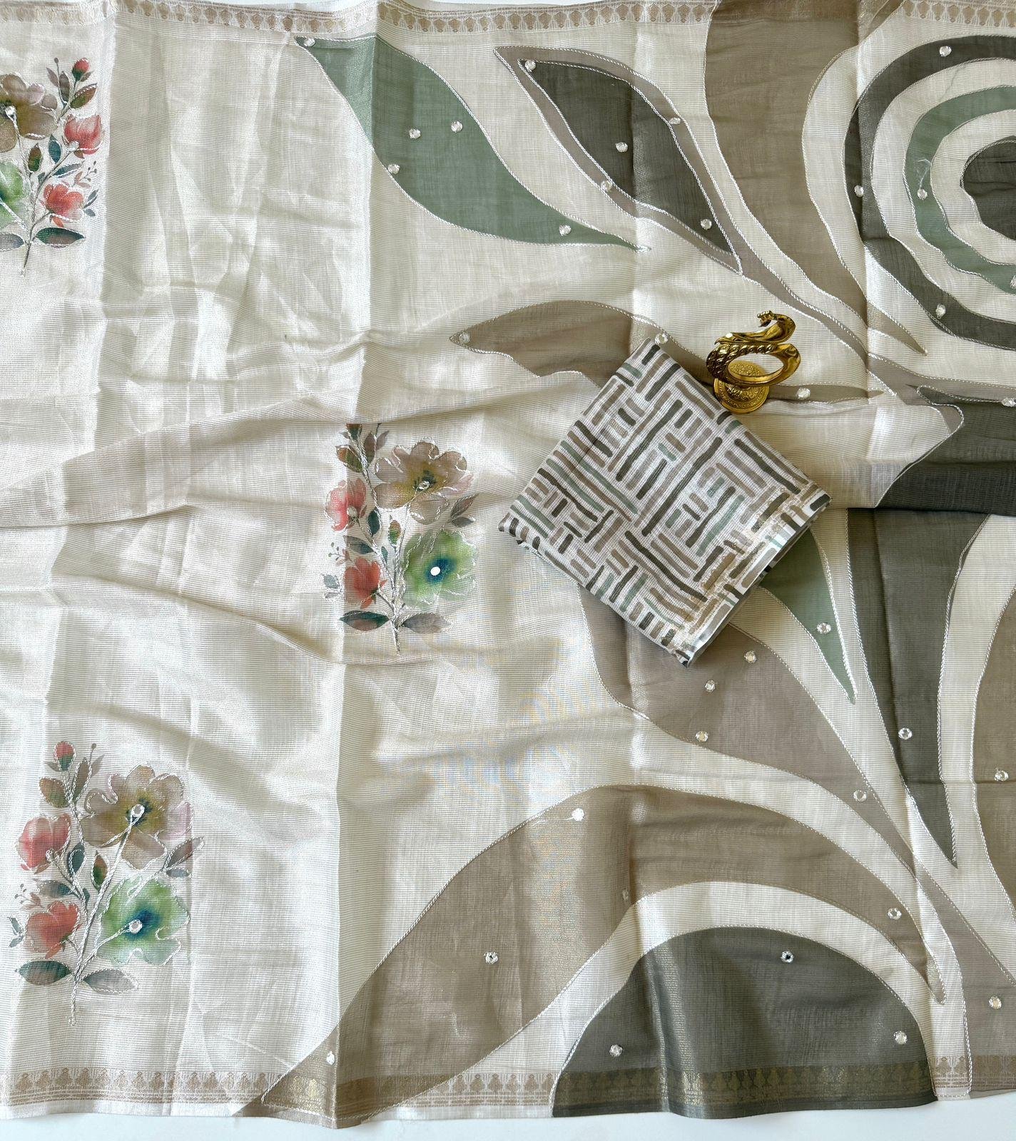 Soft Erode Zari Silk | VKSH0361C - Image 2