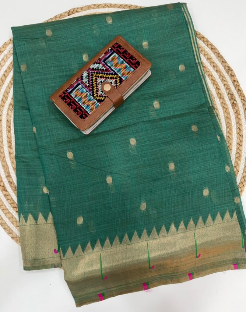 Munga Cotton with Paithani Design | VKSH0242d